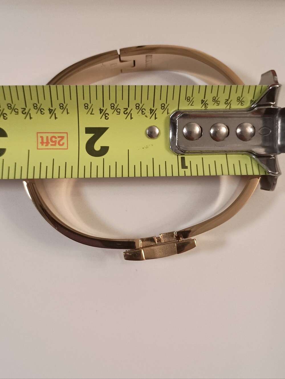HERMES Size PM Ladies Clic H Narrow Bracelet White Color Gold Plated - Picture 4 of 5